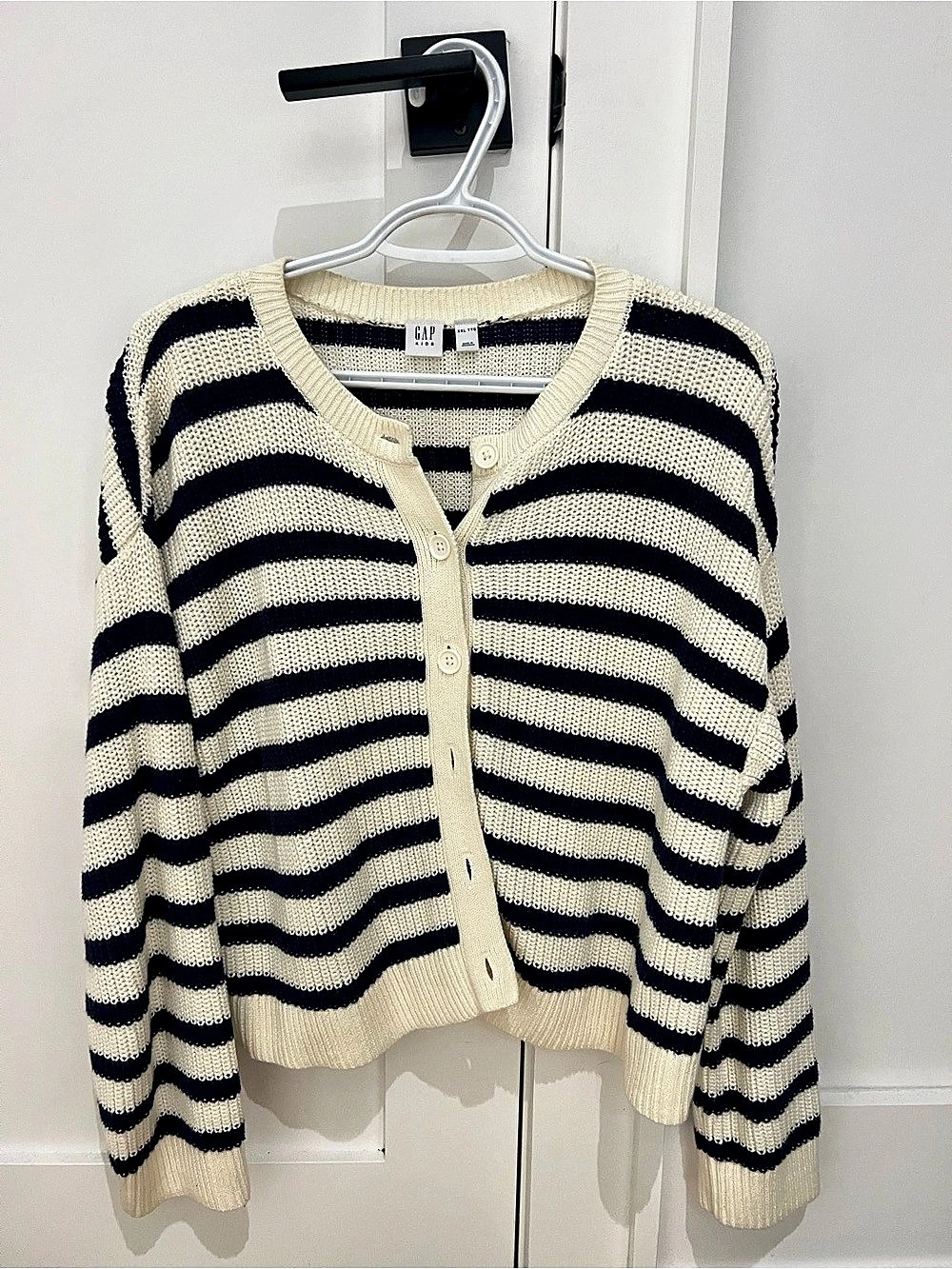 Gap Striped Cardigan in Navy & Cream